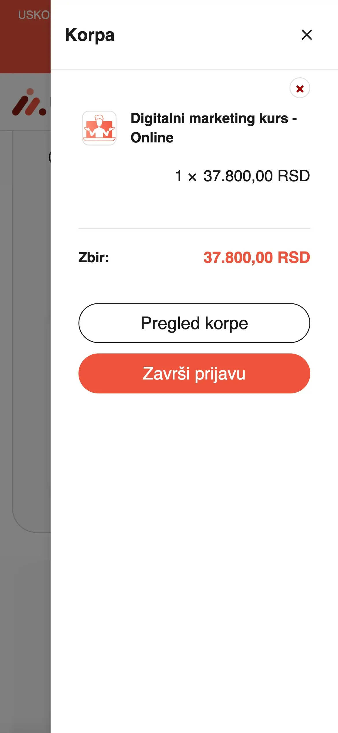 Otvorena mini korpa